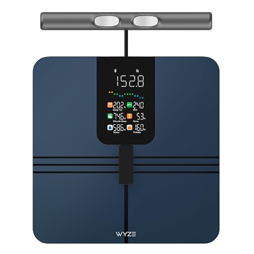 Wyze Smart Scale BodyScan with Handle, 8-Electrode Body Composition Scale for Body Weight, BMI, Body Fat, Muscle Mass, Segmental Analysis, 400 lbs, Black