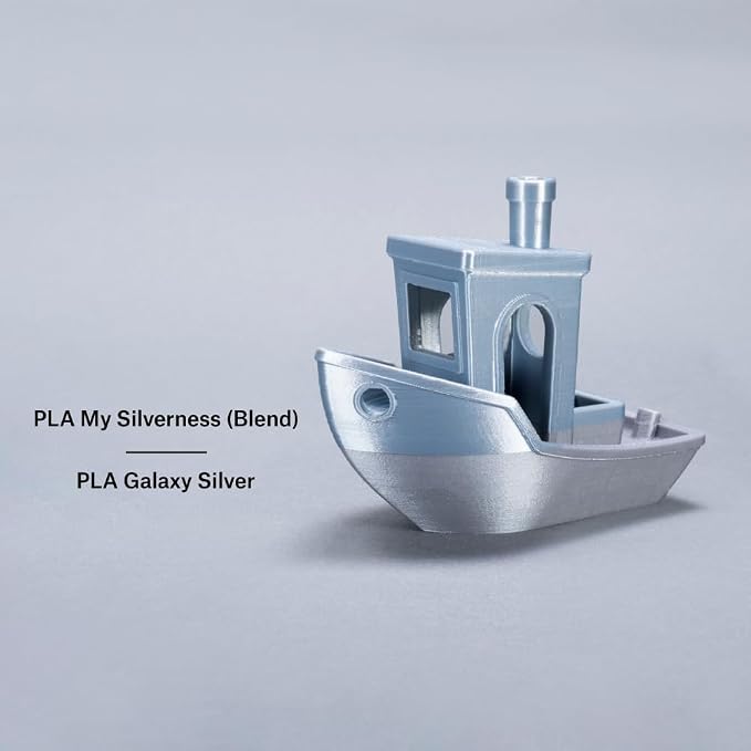 Prusament Premium PLA Blend My Silverness 1.75mm 970g Filament | PLA Blend filament with ±0.02 mm precision, low warping, and reliable, tangle-free printing for beginners and professionals.
