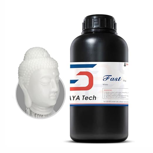 Siraya Tech Fast ABS-Like 3D Printer Resin 405nm UV-Curing Non-Brittle High Precision 3D Printing Liquid Standard Photopolymer Resin for LCD DLP 3D Printing 8K Capable (White, 1kg)