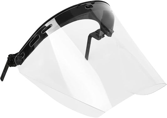 UM ULTRAMAXX Full Face Shield Eye & Head Protection, Hard Hat Replacement Polycarbonate Face Shield Attachment, Adapter for Hard Hat and Safety Helmets (Clear Pc Face Shield)