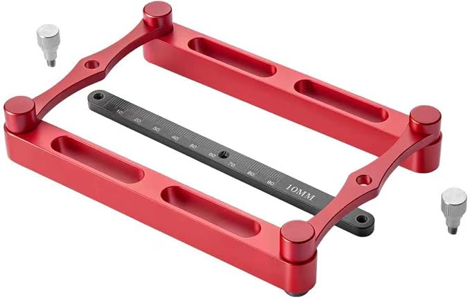 Center Finder Gauge with Interchangeable Rods，Self Centering Doweling Jig Woodworking Joinery Hole Drill Guide， Positioner Locator Tool ，Woodworking Marking