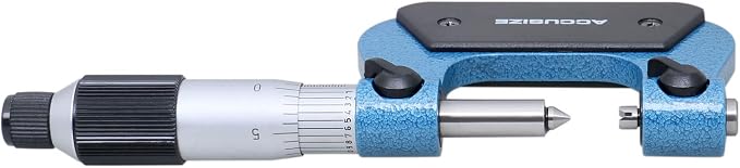 Accusize Industrial Tools 0-1'' by 0.001'' Screw Thread Micrometer with 5 Anvil in Fitted Box, S916-C750 | 5 Anvil Sets: 64-48, 44-28, 24-14, 13-9, 8-5 TPI, 0.0001" Resolution, ±0.00016" Accuracy
