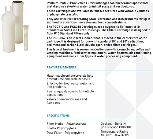 Pentek - 155100-43 PCC-1 Phosphate Filter Cartridge, 9-5/8" x 2-7/8"