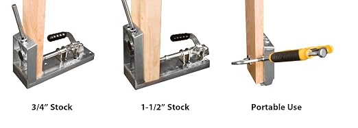 Sommerfeld Tools Rugged Die-cast Aluminum Pocket Hole Jig with Two Face Clamps Driver bits Drill and Starter Screw Pack