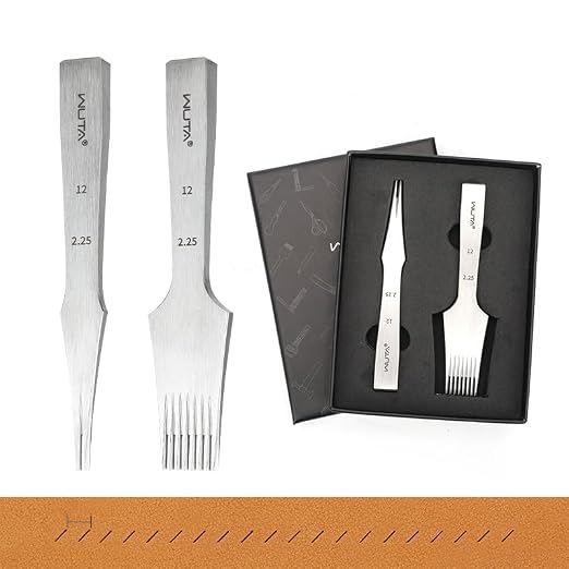 WUTA Leather Chisel All-Polished Die-Steel Puncher French Style Pricking Iron Sharp Leather Punching Tool Kits
