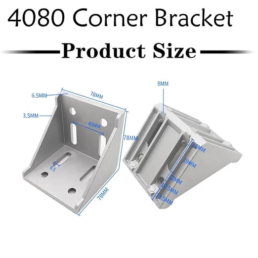 4080 Corner Bracket Connector Set for 4080 8080 Aluminum Extrusion Accessories 4Set(Silver ZL)