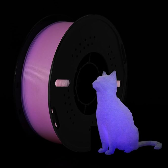 Kingroon Glow in Dark 1.75mm PLA Filament, Fit Most FDM 3D Printers, Dimensional Accuracy +/- 0.03 mm, 1kg Spool(2.2lbs), Luminous PLA 3D Printer Filament - Pink