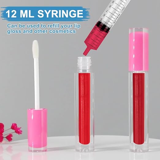12 Pack 12ml/cc Plastic Syringe with Tip Cap, Small Sterile Syringe Individually Sealed, for Scientific Labs, Measuring, Watering,refilling, Pets,Oil or Glue Applicator