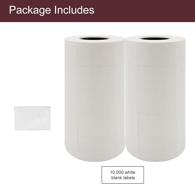 Motex 2 Line Blank Labels, Fits MX-2316NEW - 10,000 White Blank Price and Date Gun Labels