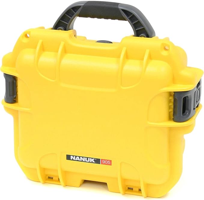 NANUK 905 Hard Case with Foam – IP67 Waterproof Hard Case, Protective Hard-Shell Box for Camera, Drone & Gear – Impact-Resistant, Dustproof, Travel-ready, 12.5” x 10.1” x 6”, Made in Canada – Yellow
