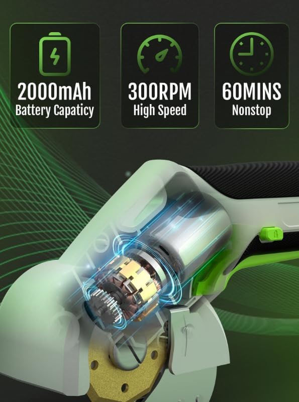 2026 NEW 4V Cordless Electric Cutting Tools, Cardboard Cutter with 2 Titanium Metal Blade Accessories, Safety Lock, Rotary Cutter for Cardboard, Box Cutter - Mist White
