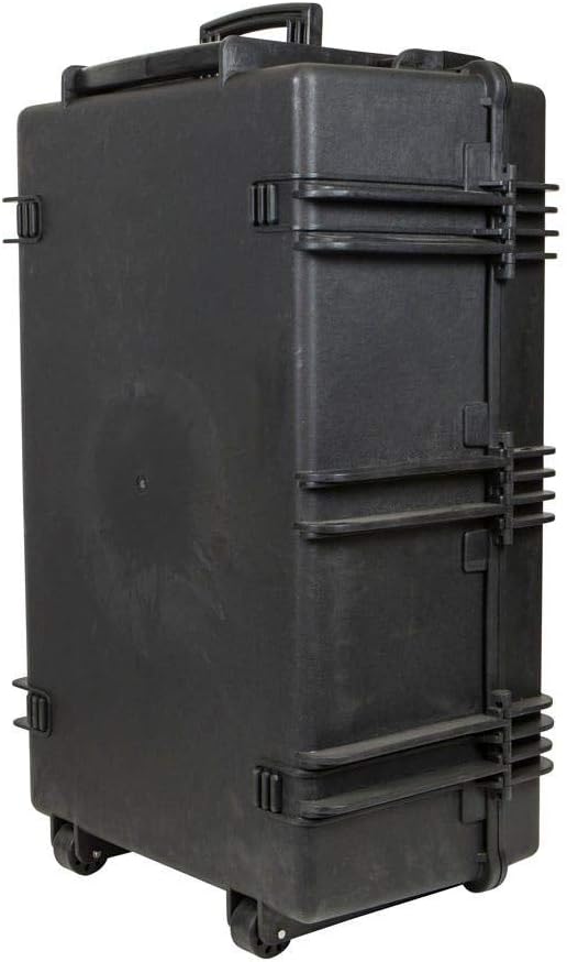 Monoprice Weatherproof Hard Case - 33 x 22 x 13 Inches, With Wheels and Customizable Foam, Shockproof, IP67, Ultraviolet And Impact Resistant Material, Black - Pure Outdoor Collection