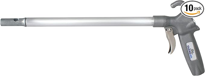 Guardair Long John Safety Air Blow Gun - 10 Pack with Alloy Nozzle and 24 Inch Aluminum Extension, Durable Cast Aluminum Body (75LJ024AAPK)
