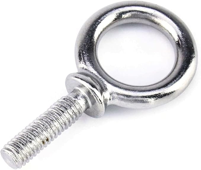 QWORK Eye Bolt, 10 Pack 3/8" x 1-1/4" UNC Marine Grade Stainless Steel Lifting Ring Threaded Eyebolts