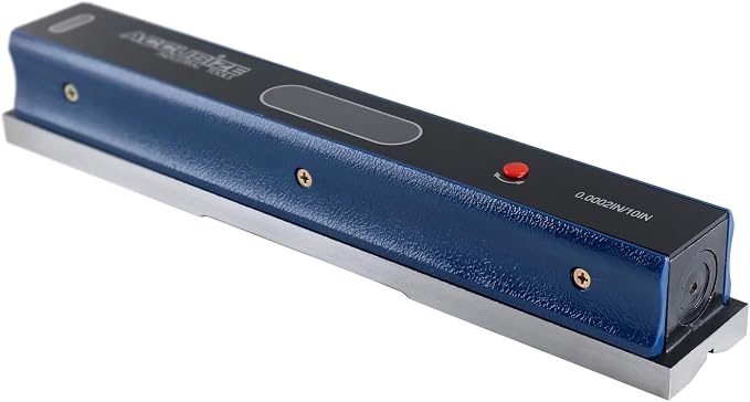 Accusize Industrial Tools 12 inch Master Precision Level in Fitted Box, Accuracy 0.0002'' /10'', S908-C687 | Accuracy 0.0002"/10", V-Groove Base, Cross Test Vial, Insulating Grip, Cast Iron