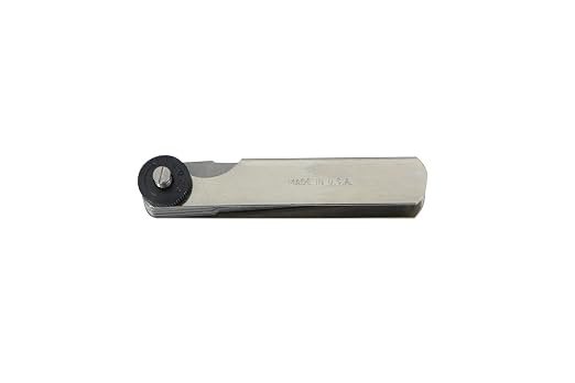 Made in USA | UNIPEC Feeler Gauge Set, 26-Blade Straight Tip Thickness Gauge (0.0015–0.025 in / 0.038–0.635 mm), 3" Blade Length, Hardened & Tempered Steel, Lock-Nut Design.