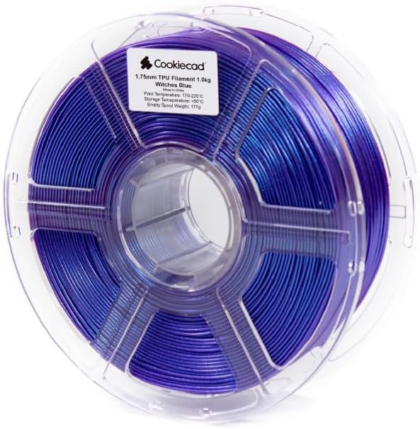 Cookiecad TPU Filament 1.75mm 1kg Glitter 3D Printer Filament - Witches Blue TPU