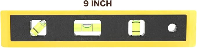 Torpedo Level 9-Inch, Small Level Made in USA, For Flat and Curved Surfaces