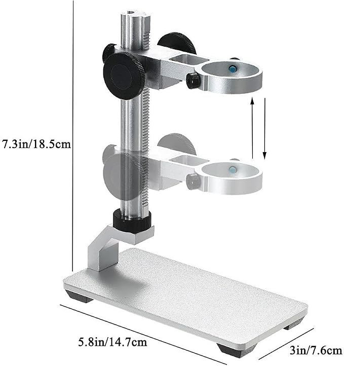 Jiusion Aluminium Alloy Universal Adjustable Professional Base Stand Holder Desktop Support Bracket for Max 1.4" in Diameter USB Digital Microscope Endoscope Magnifier Loupe Camera
