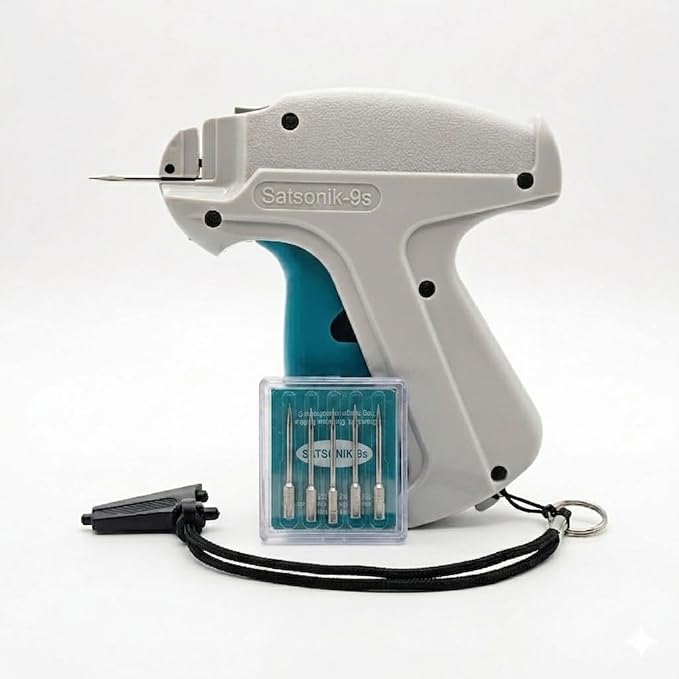 Tag Gun with 5 Steel Needles for Clothing Tags and Price Labels