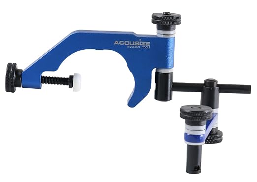 Accusize Dial Test Indicator 0.03 x 0.0005 in with Holder | Universal Holder Fits 5/32 in Shank or Dovetail; 0-12 in Reach; Includes 3/8 in and 5/32 in Clamps, P900-S186