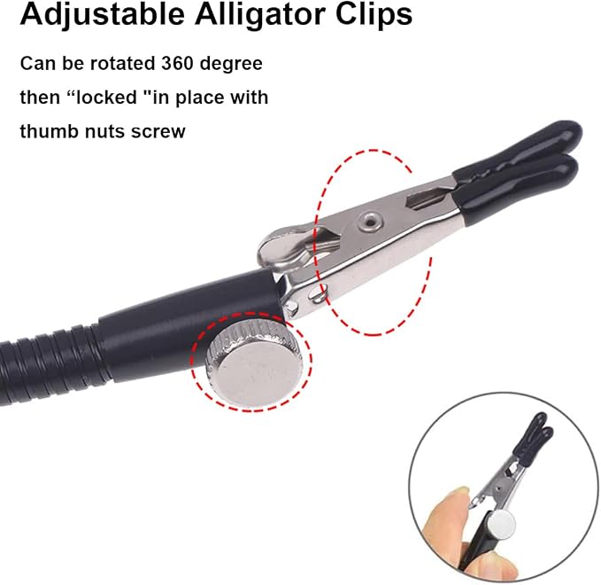 Magnetic Helping Hands Third Hand Tool Flexible Metal Arms Alligator Clips Strong Magnet Base for Automobile Electronics Soldering Jewelery Painting Art Crafts Hobby,30cm,1PCS