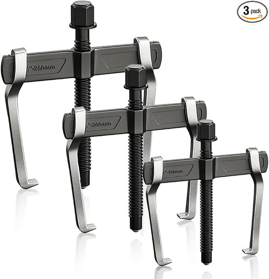 XIIW 2 Jaw Gear Puller Set, 4'' 6'' 8'' CR-V Steel Bearing Puller Gears Tool Adjustable, 2 Claws Puller Kit for Removal of Pulley Flywheel Bearings Gears