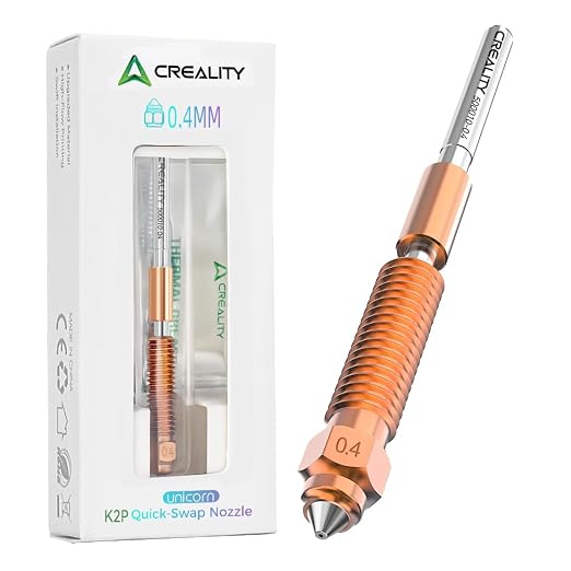 Creality K2 Plus/ K2 Pro Nozzle, Original K2 Unicorn Quick Swap Nozzle with Titanium Alloy Heat Break, Copper Alloy Hardened Steel, High Flow High Speed Printing for Creality Hi Combo (0.4mm)