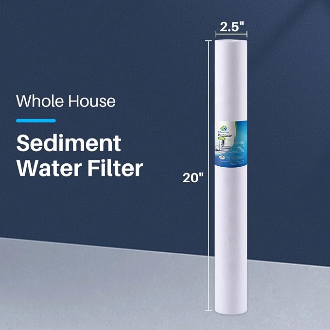 CFS – 20" x 2.5" Spun Sediment Water Filter Cartridges Compatible with EV953420 and 13459 Models – 5 Micron Replacement Filter – Removes Bad Taste & Odor – Whole House Filter – 4 Pack