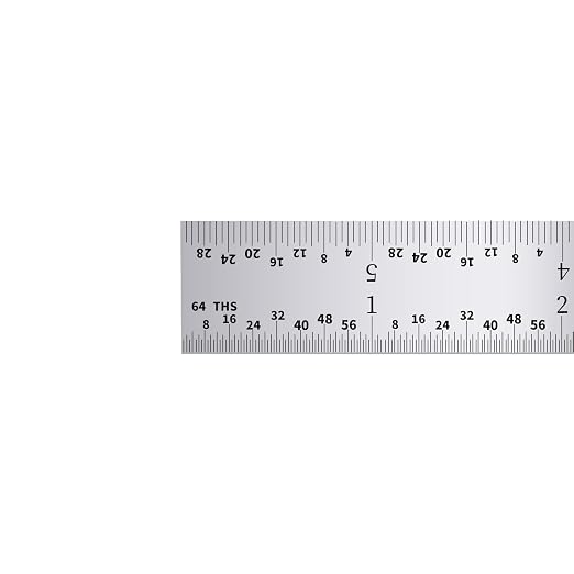 PEC Tools Made in USA Machinist Rule, 6" Rigid Steel Rule (5 Pack), Satin Chrome Finish, Markings 1/32", 1/64", 1/10", 1/50",