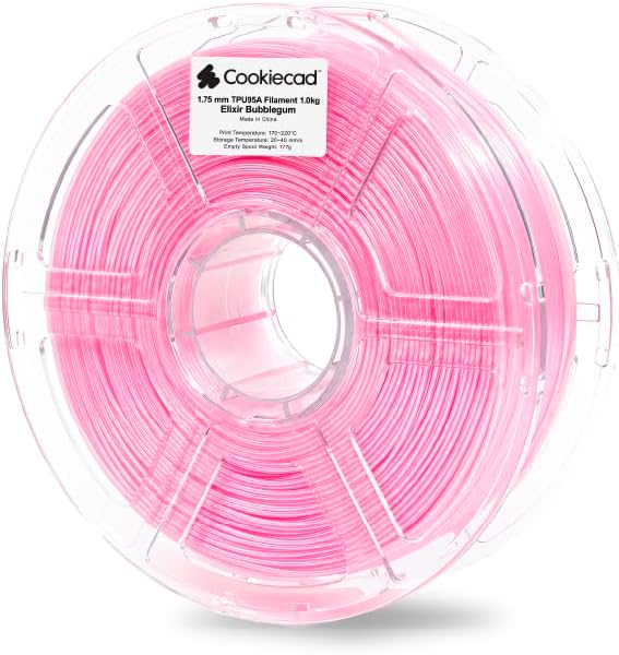 Cookiecad TPU Filament 1.75mm 1kg Iridescent Glitter 3D Printer Filament - Bubblegum Elixir TPU