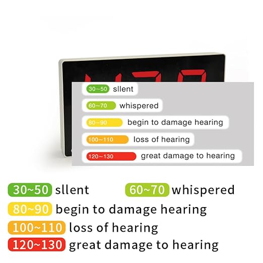 Wall Mounted Sound Level Meter, 30-130dB Digital Decibel Meter with Alarm, ±1.5dB Accuracy Noise Monitor, Type-C/Battery Powered Sound Level Monitor for Factory Office Home Noise Monitoring
