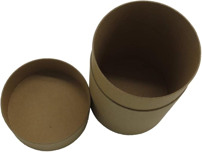 WENPACK 12pack Paperboard Tube with Lid Round Cardboard Box Container (2.84" D*4.4" H, Kraft)