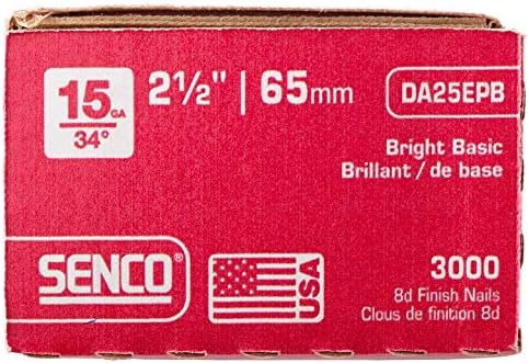 Senco DA25EPB 15 Gauge by 2-1/2 inch Length Bright Basic Finish Nail (3,000 per box)
