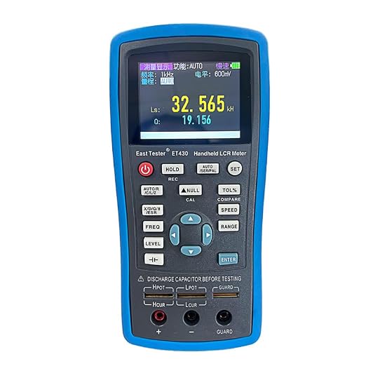 ET430 100KHz Handheld LCR Meter - Digital Portable Bridge Tester for Resistance, Capacitance, Inductance Measurement | LCD Display Electronics Component Testing Tool