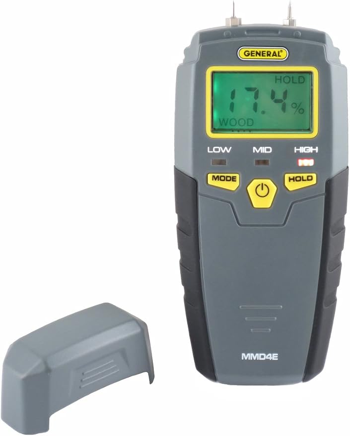 General Tools MMD4E Digital Moisture Meter, Grays & Klein Tools ET140 Pinless Moisture Meter for Non-Destructive Moisture Detection in Drywall, Wood, and Masonry; Detects up to 3/4-Inch Below Surface