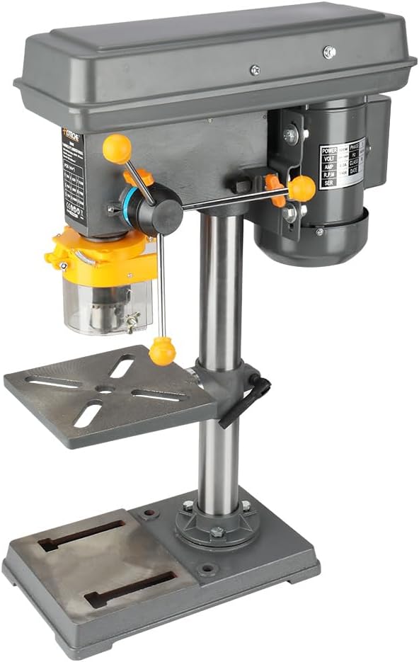 Hoteche Variable Speed Benchtop Drill Press with 5/8-Inch Chuck, 170mm Work Table & 50mm Spindle Travel - Precision Tabletop Drilling Machine for Wood, Metal, Plastic & DIY Projects