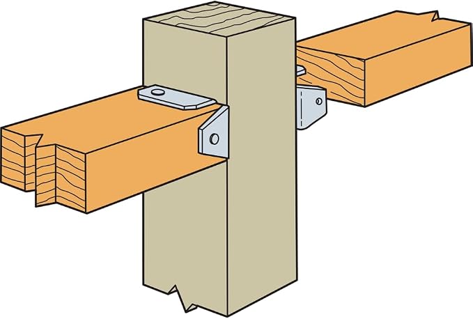 Simpson Strong-Tie FB24Z Fence Rail Bracket - 1-9/16-in. x 3-3/8-in., for 2x4 Lumber, Durable ZMAX Galvanized 20-Gauge Steel Construction, Versatile Fastener-Ready Design