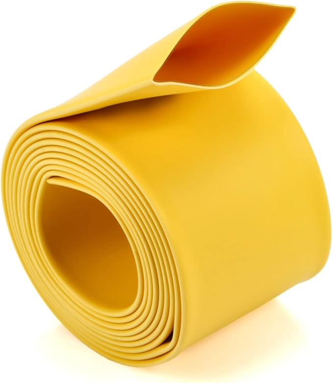 Chanzon 3:1 Ratio 2" (50mm) Heat Shrink Tubing - Marine Grade Waterproof Adhesive Lined - 4Ft Roll (1.22M Total Length) Yellow Polyolefin Sleeving Wrap Shrinking 3 to 1 Ratio 1pcs
