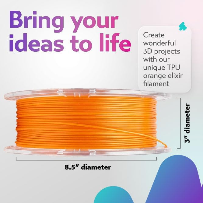 Cookiecad TPU Filament 1.75mm 1kg Iridescent Glitter 3D Printer Filament - Orange Elixir TPU