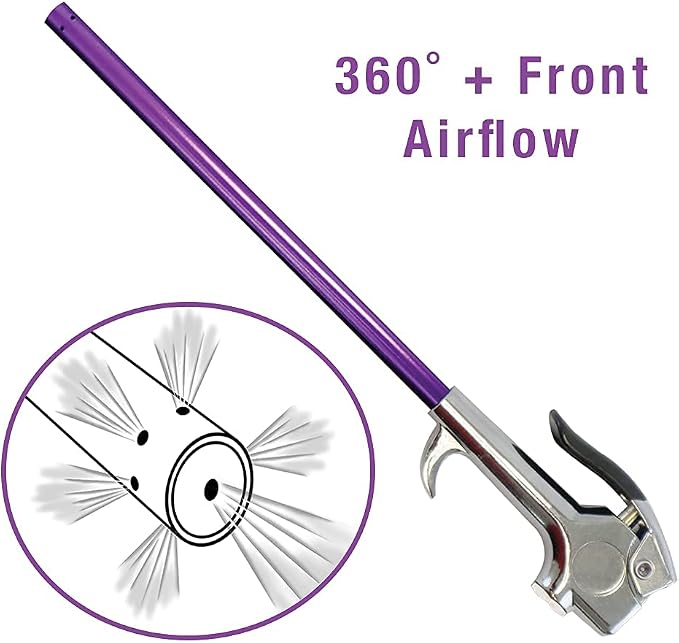 BlowBack Gun, Blind Hole Air Blow Gun, Anodized Aluminum with 1/4" NPT Air Compressor Accessory - Innovative Products of America #8058