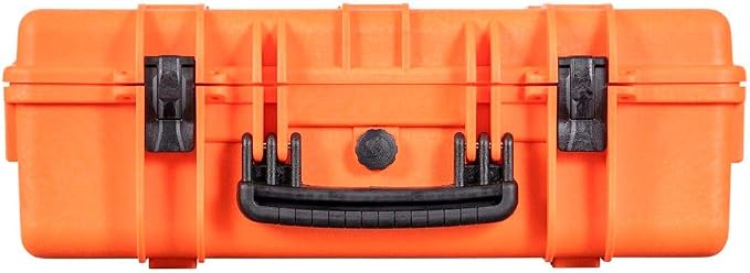 Monoprice Weatherproof Hard Case - 22 x 14 x 8 Inches, With Customizable Foam, Shockproof, IP67, Ultraviolet And Impact Resistant Material, Orange - Pure Outdoor Collection