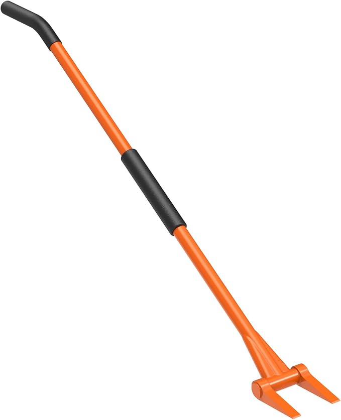 Insaga Demolition Tools - 2mm Steel Demo Deck Board Removal Tool for Wood Floors & Drywall Removal - Wrecking Bar for Contractors, Restoration, 58'' Curved Handle for a Good Lever
