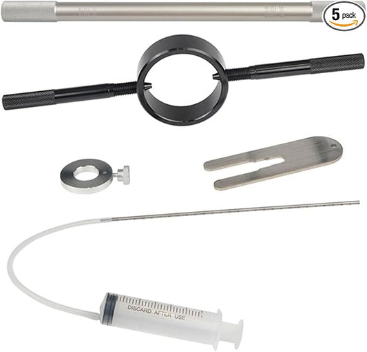 Motorcycle Fork Service Tool Kit 3-in-1, Fork Oil Level Tool, Fork Spring Compressor and Damper Rod Bleed Tool
