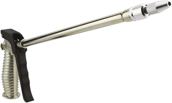 Milton S-182 Turbo Pistol Grip Blow Gun - 10" Extended Reach and Adjustable Nozzle - 40 CFM - 230 Max PSI