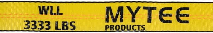 Mytee Products Ratchet Tie-Down Straps with Flat Hooks, 2" x 20' Yellow | 10,000 Lbs Breaking Strength | Tie Down Ratchet Straps for Flatbed, Truck, Trailers Pickup