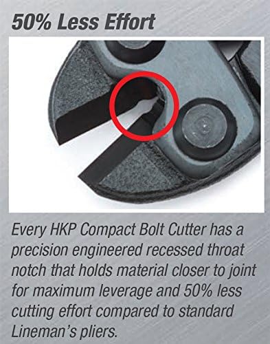 HK Porter Compact Bolt Cutter with Center Cut Blades and Plastic Dipped Handles - 0890MC