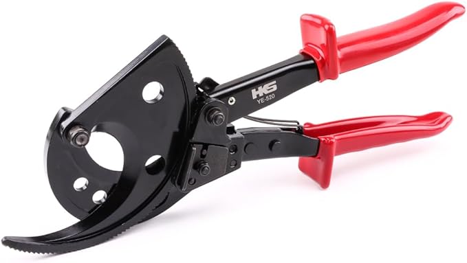 HKS Ratchet Cable Wire Cutter Heavy Duty for Cutting Electrical Aluminum Copper and Multi-core Cables up to 400mm²(AWG 750MCM)