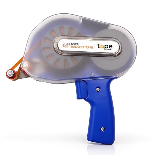 WOD RWATGD Tape Dispenser Gun for Transfer Tape, Adhesive Applicator: Dispenses 1/4 in., 3/8 in., 1/2 in., and 3/4 in. Wide on 1 in. Core