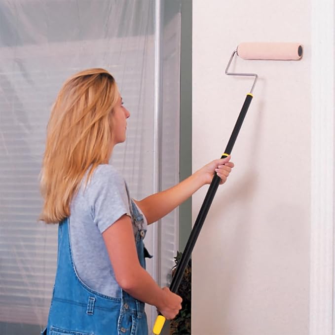 Mr. LongArm Tele-Roller 2-4 ft Extendable Paint Roller, 9 in Roller Frame with Medium Nap Cover (4-Pack)